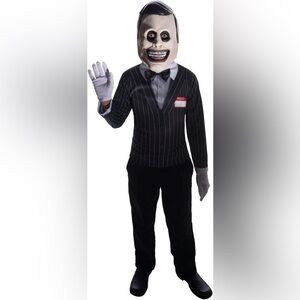The Salesman Shirt Mask/No Gloves (!) Costume Boy L 10-12 Creepy Pasta